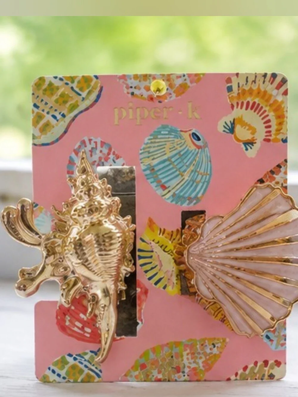 NWT Piper K Seashell Hair Clip Set Gold Pink Coastal Mermaid Beach Vacation Y2K